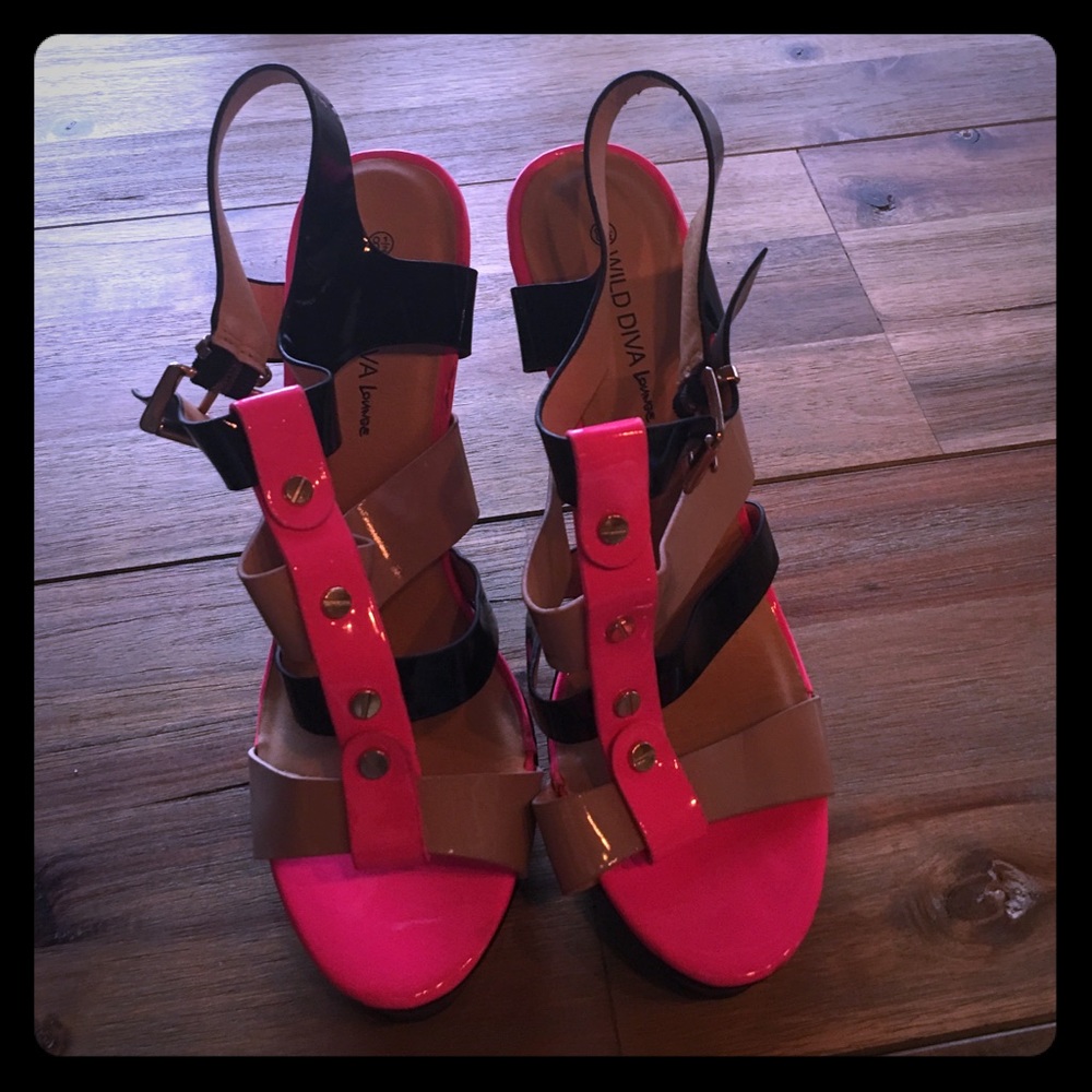 Hot Pink and Black Heels
