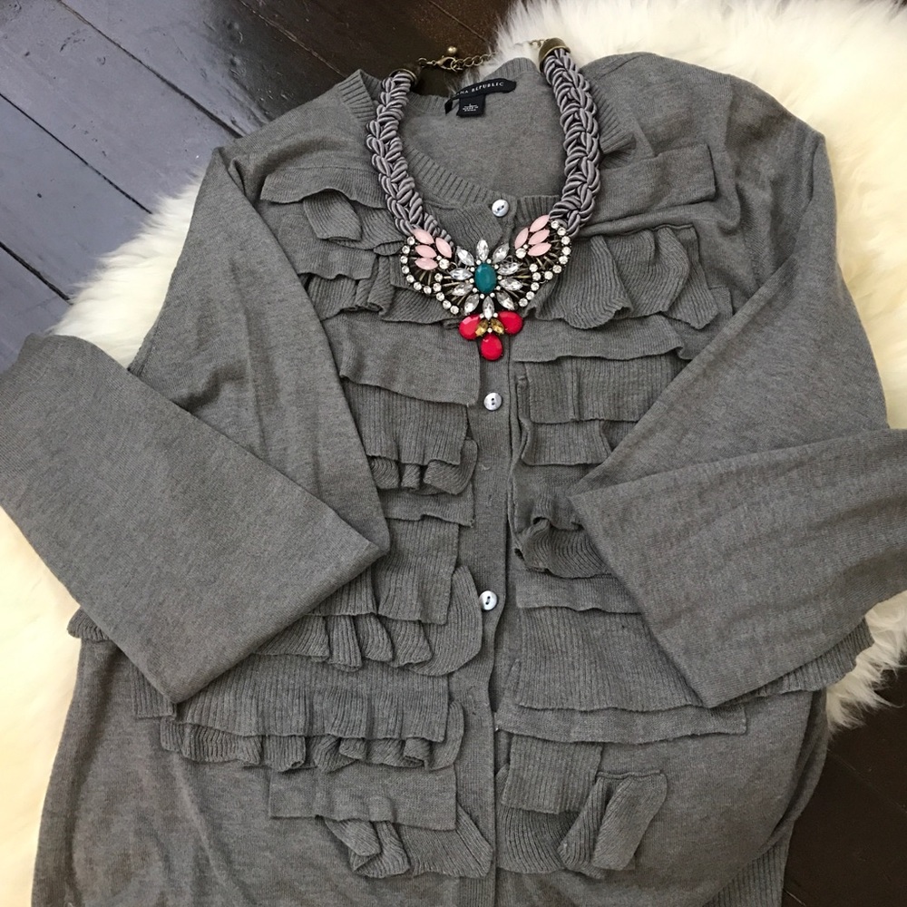 EUC Banana Republic Ruffle Cardigan