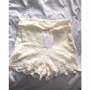 NWT free people white lace high waisted shorts