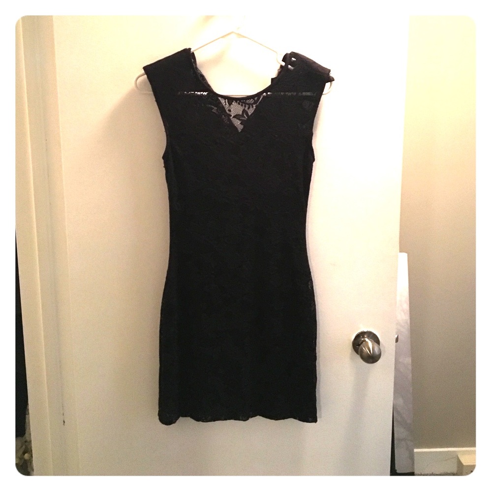 Black lace cocktail dress. Size small