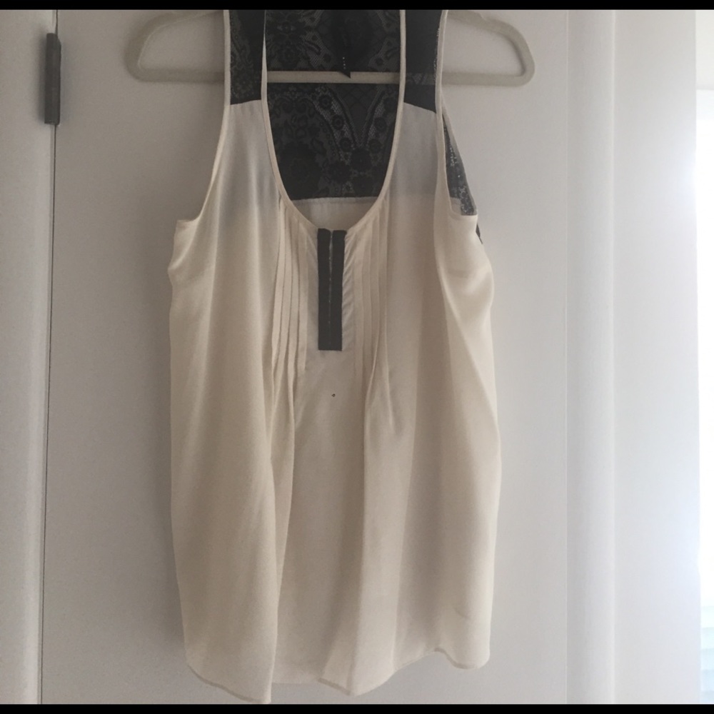 Bellatrix silk tank top with black lace