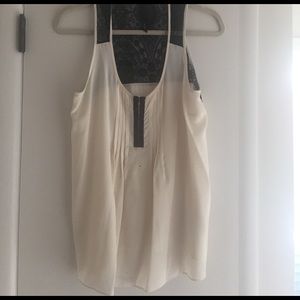 Bellatrix silk tank top with black lace
