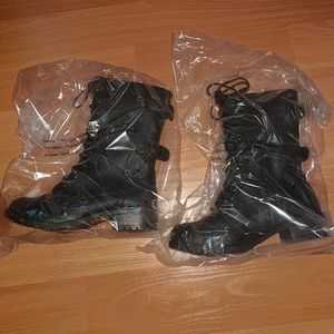 NWT Black Combat Boots