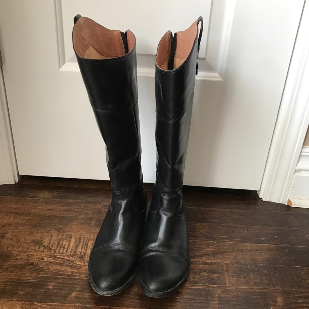 Corso Como Black Leather Knee High Boots