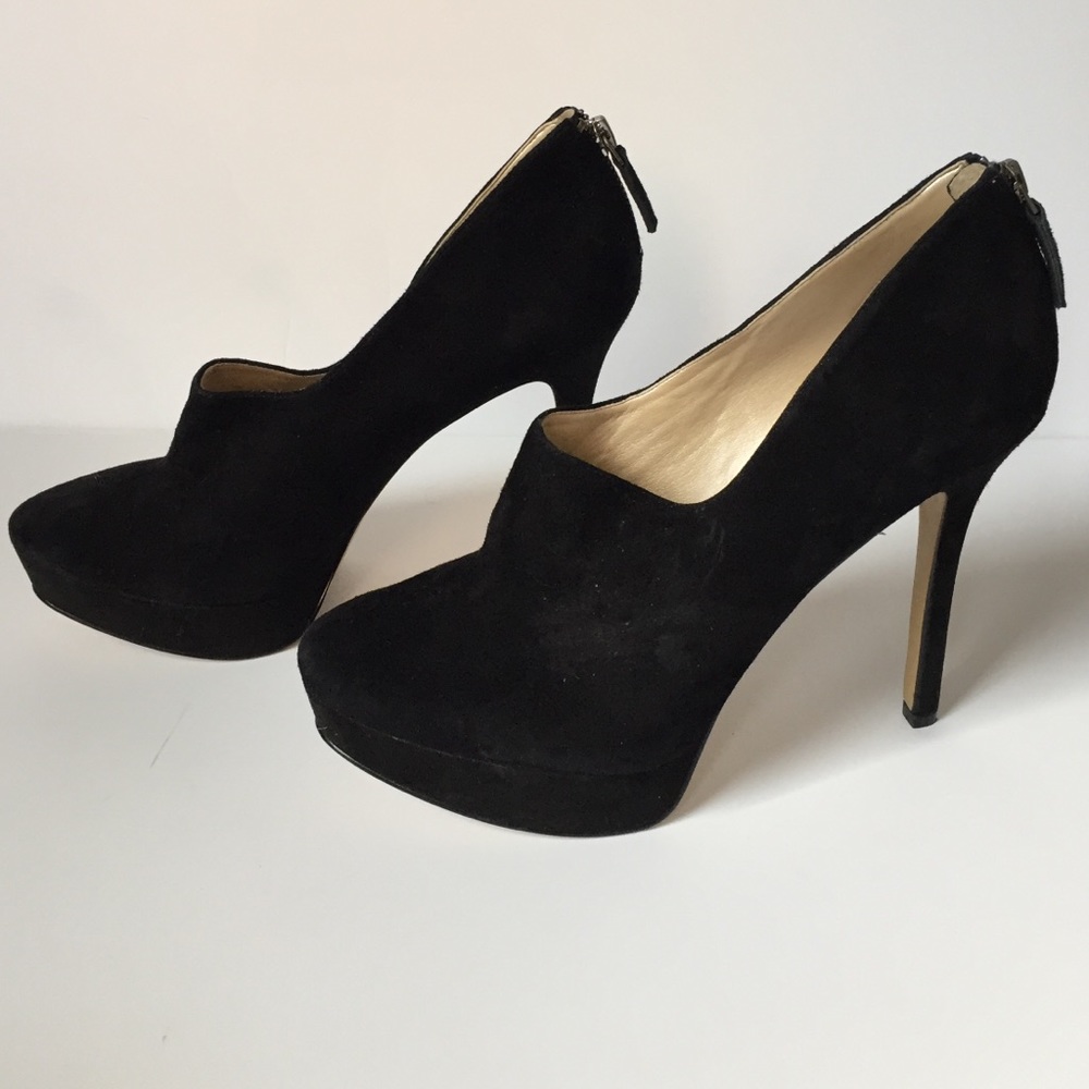 Black Suede Ninewest Platform Booties