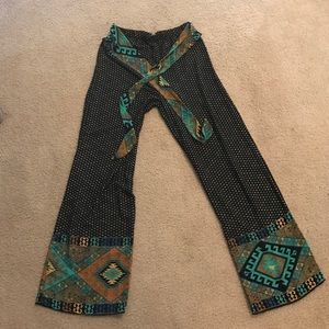 Boutique style palazzo pant with tie waist