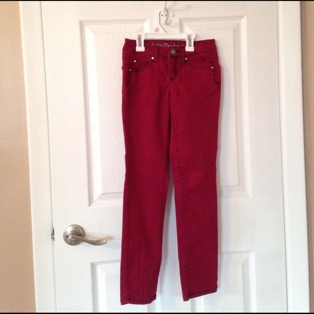 Cranberry red skinny jeans