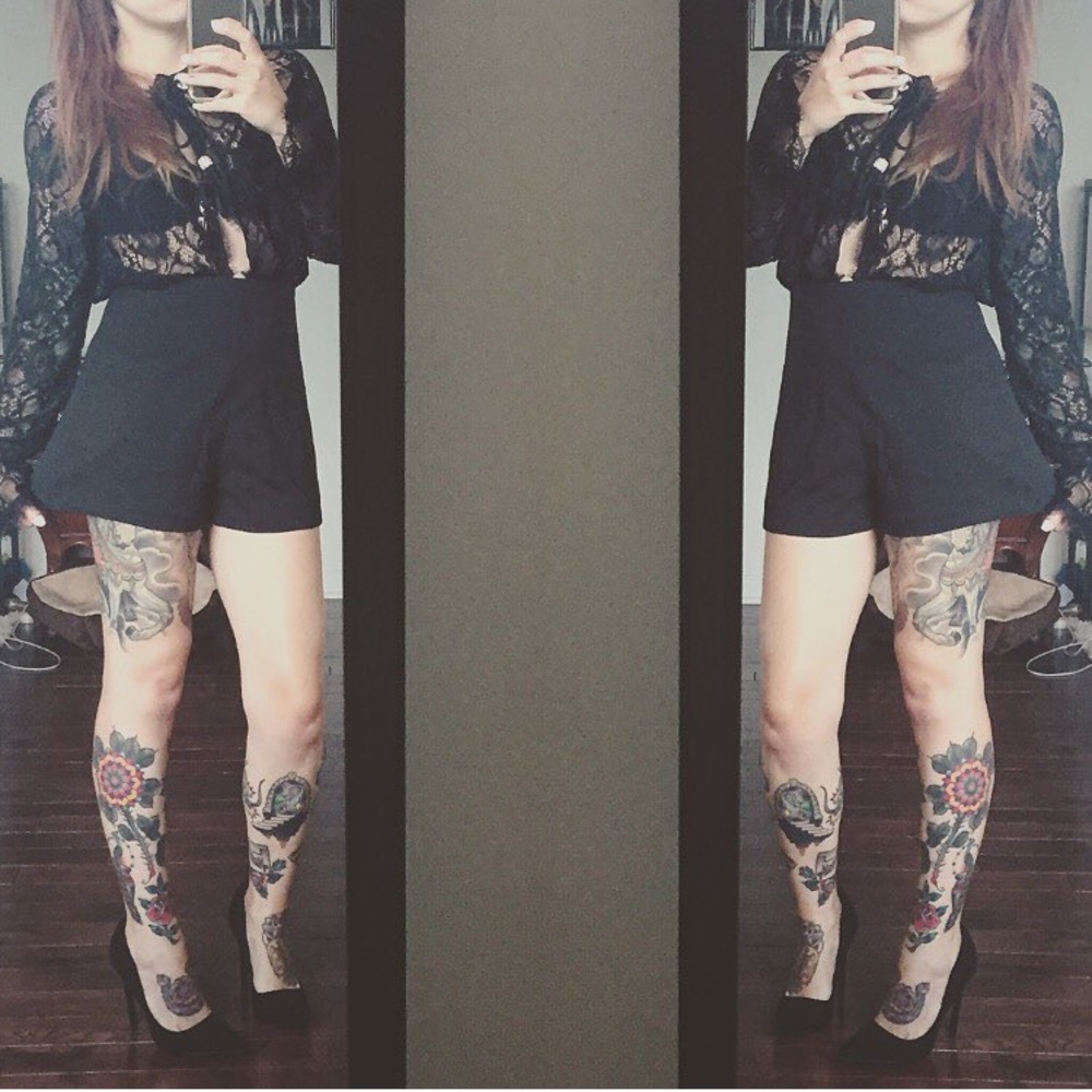 Black Lace Romper