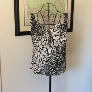 JCrew Silk, Black and White Tank Top.