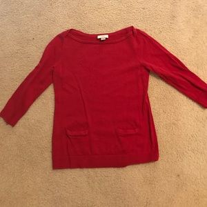 Loft red pocket sweater