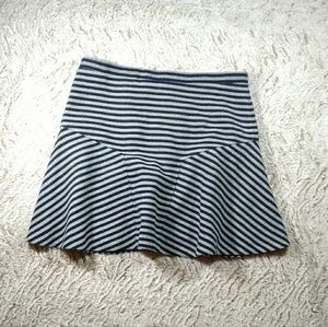 J. CREW Fit Flare A-line Striped Navy Short Skirt