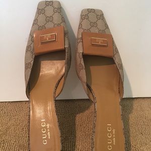 GUCCI Ladies Mule with Logo Pattern Size 11