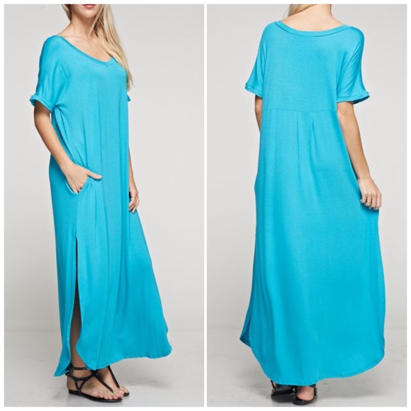 The Must Have Turquoise Maxi Dress - Picture 2 of 3
