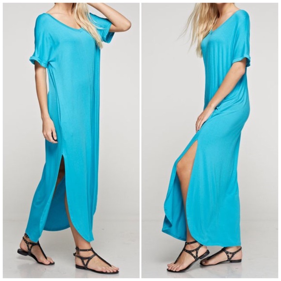 The Must Have Turquoise Maxi Dress - Picture 3 of 3