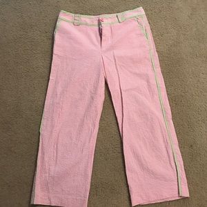 Lilly Pulitzer pink seersucker capris