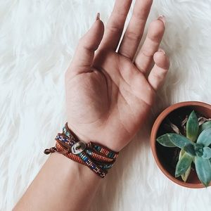 Sundance Leather + Serling Silver Wrap Bracelet