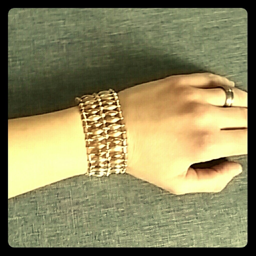 Gold Silver Rose Gold Tri-colored Metal Bracelet