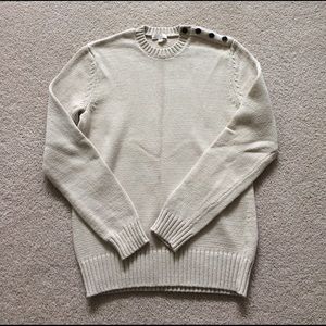 Gap men's cream sweater with button shoulder