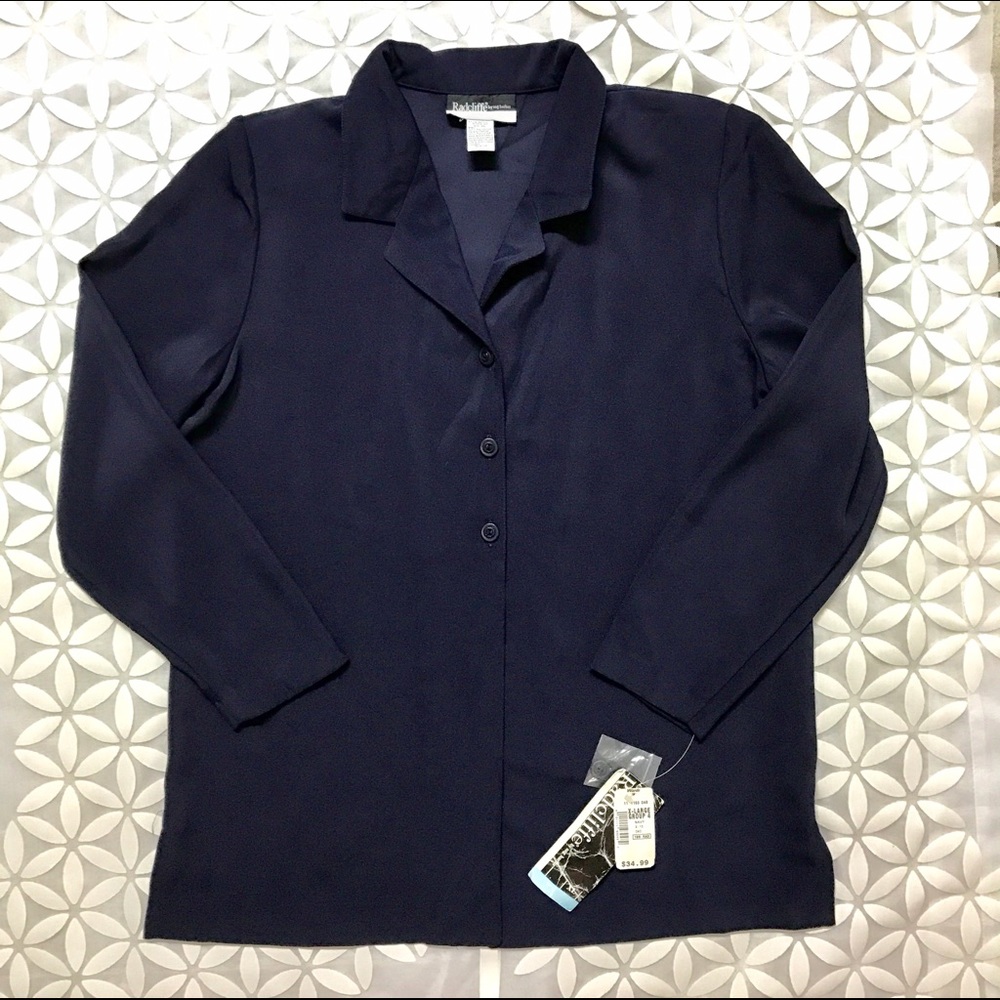 (XL) NWT Radcliffe by sag harbor Navy Blouse