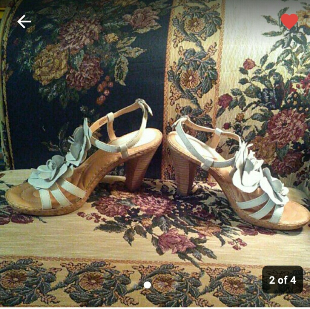 White born size 9 platform sandals