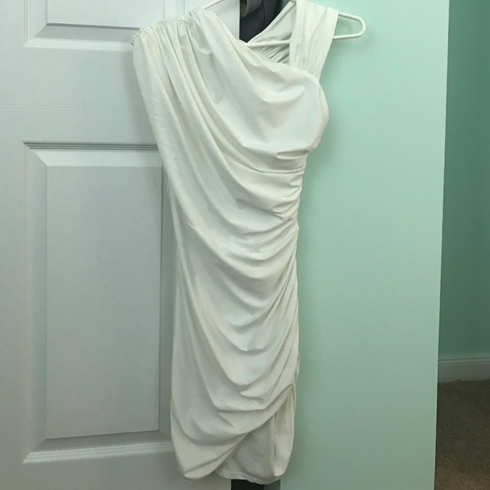 Fun white off the shoulder dress.