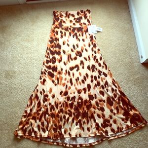 Lularoe Maxi skirt XS NWT leopard/animal print