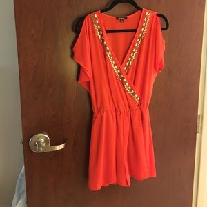 Red formal wear romper