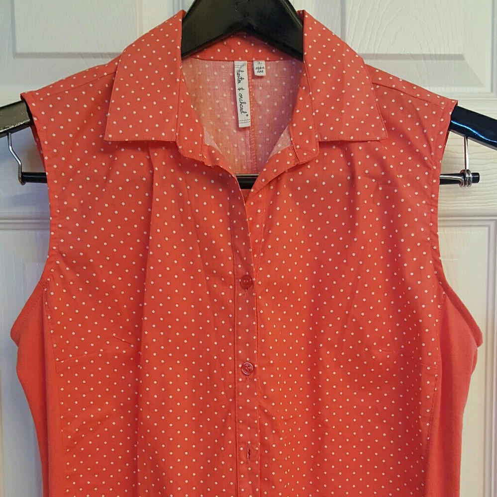 Sleeveless collar shirt vintage inspired.