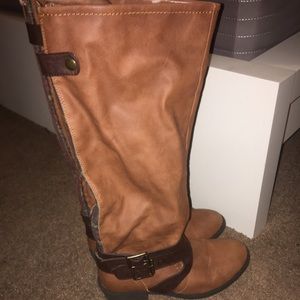 Brown knee high boots
