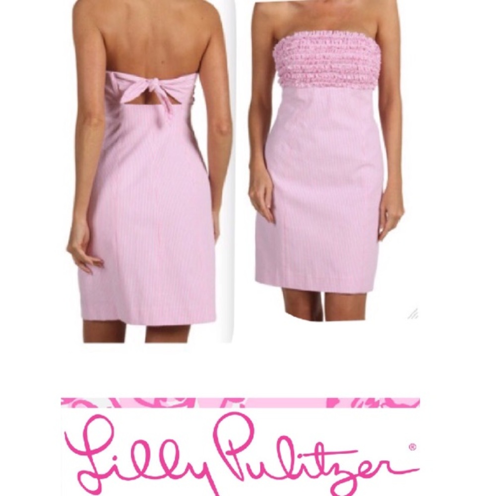 Lily Pulitzer France Seersucker dress- Hotty Pink