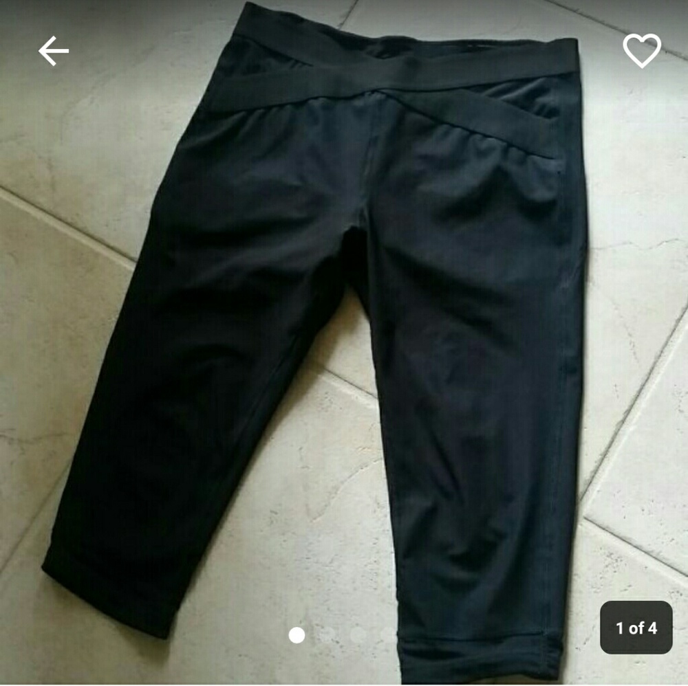 Black cropped mesh leggings