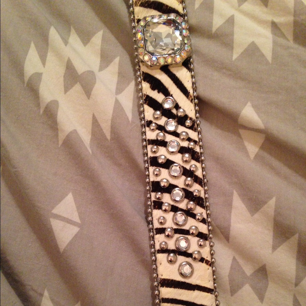 Zebra jeweled belt