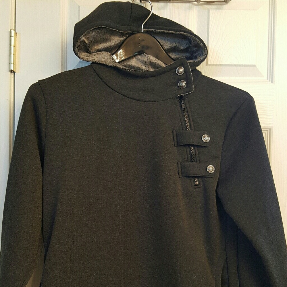 Side zipped hoodie pullover sweatshirt
