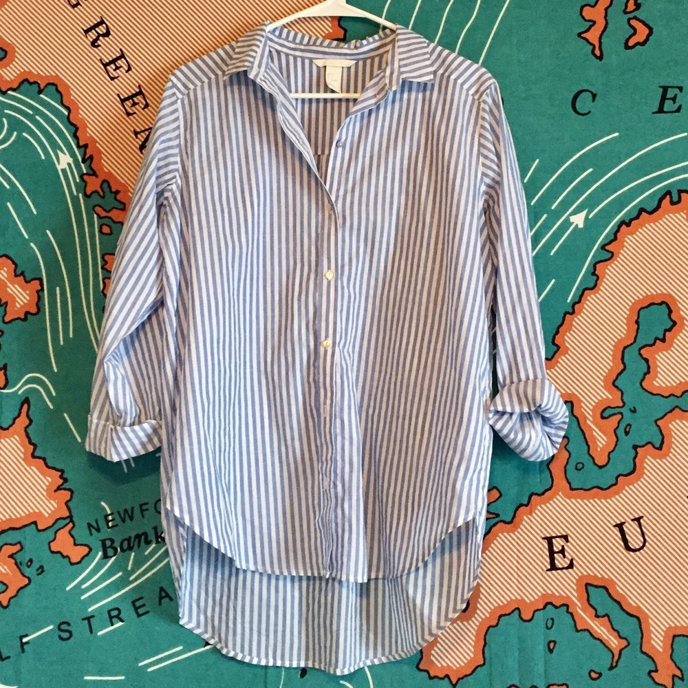 H&M Striped Button Up Tunic (Business Casual)
