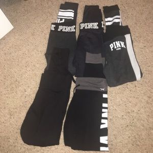 5 pairs of VS Pink leggings