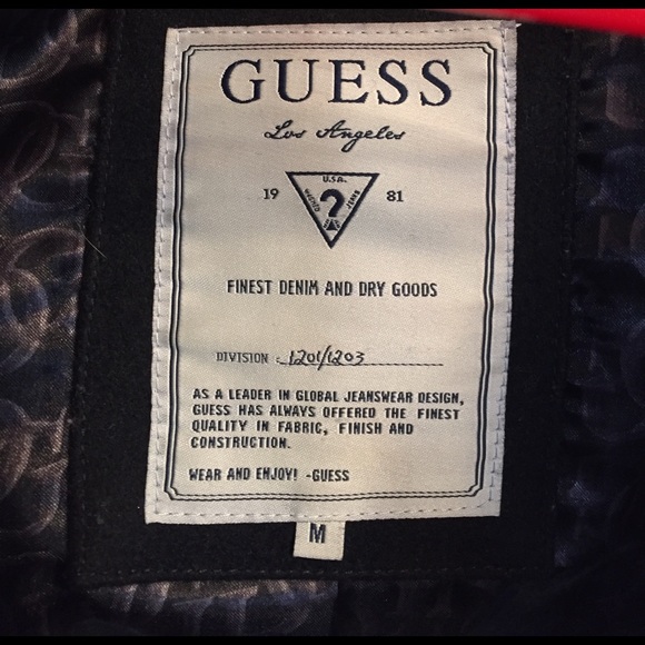 GUESS Double-Breasted Wool Button-Up Peacoat - Picture 4 of 6