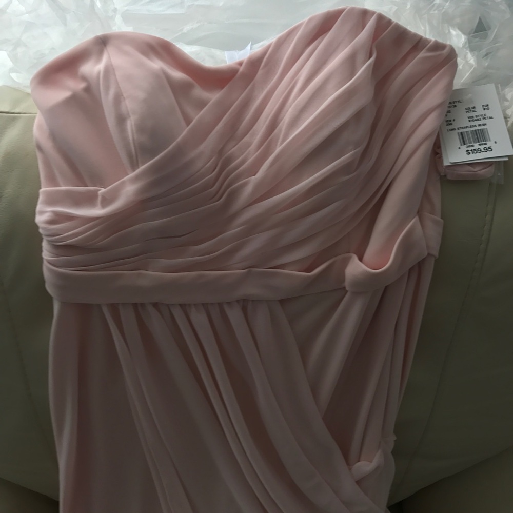 NEW Long strapless dress David's Bridal in Petal