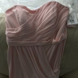 NEW Long strapless dress David's Bridal in Petal