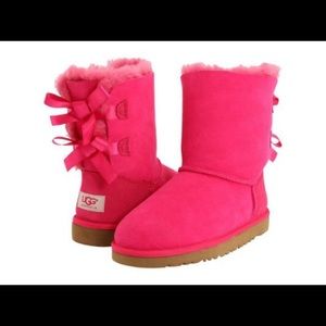 New UGG Bailey bow toddler boots cerise