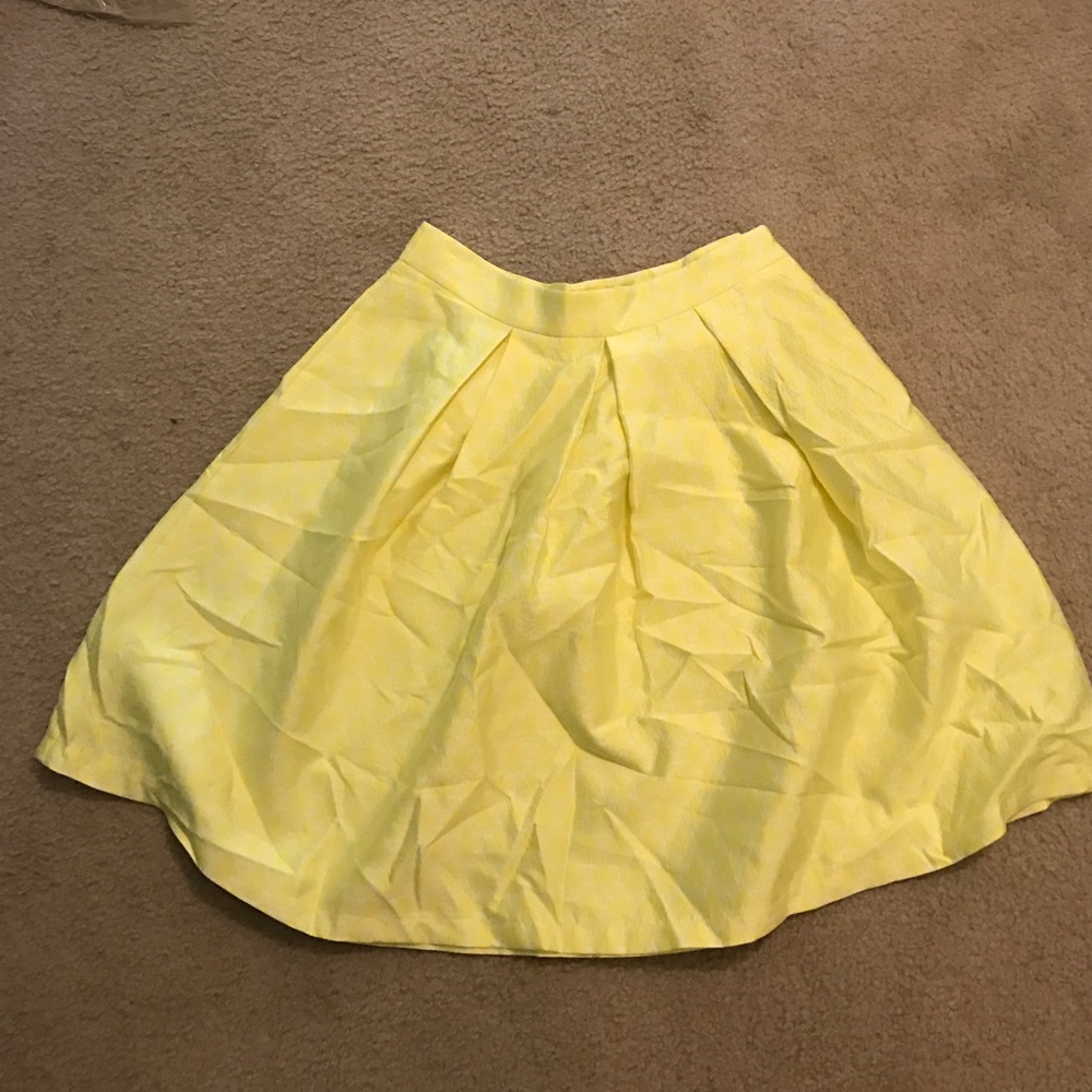 Red Dress yellow flair skirt