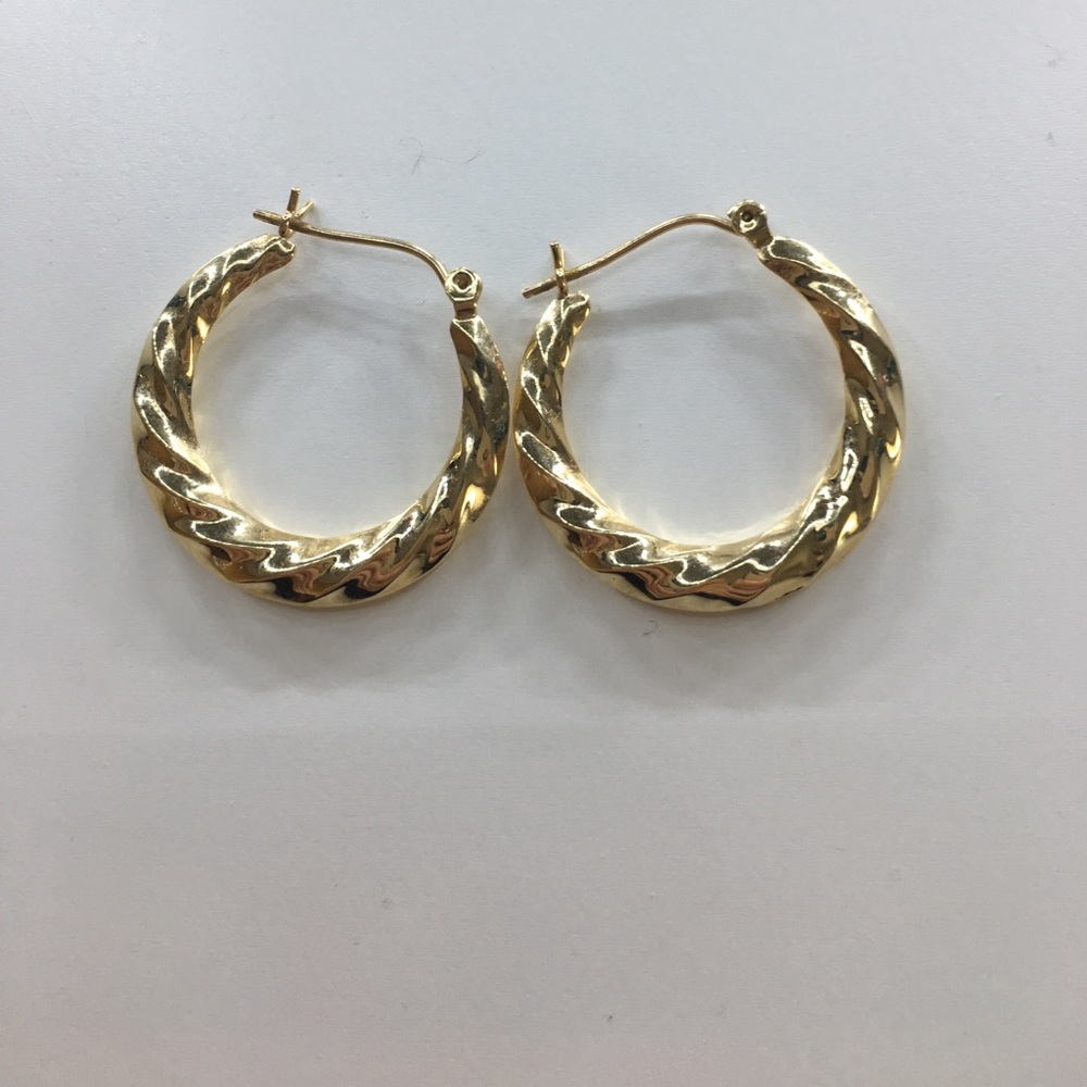 Classic Real Gold Hoop Earrings