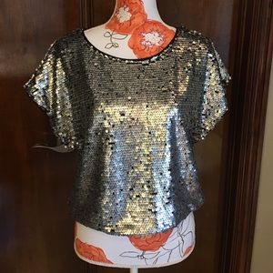 Forever 21 sequined silver top