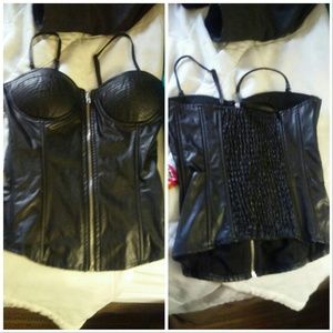 Real leather zip up boostie size medium