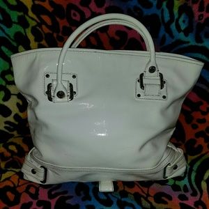 Tommy Hilfiger Vinyl White Purse Blue Interior