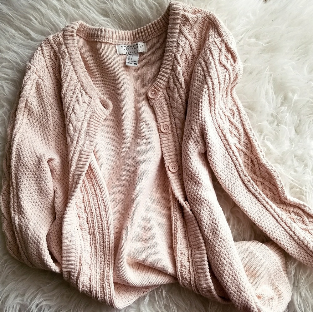 F21 Blush textured cardigan