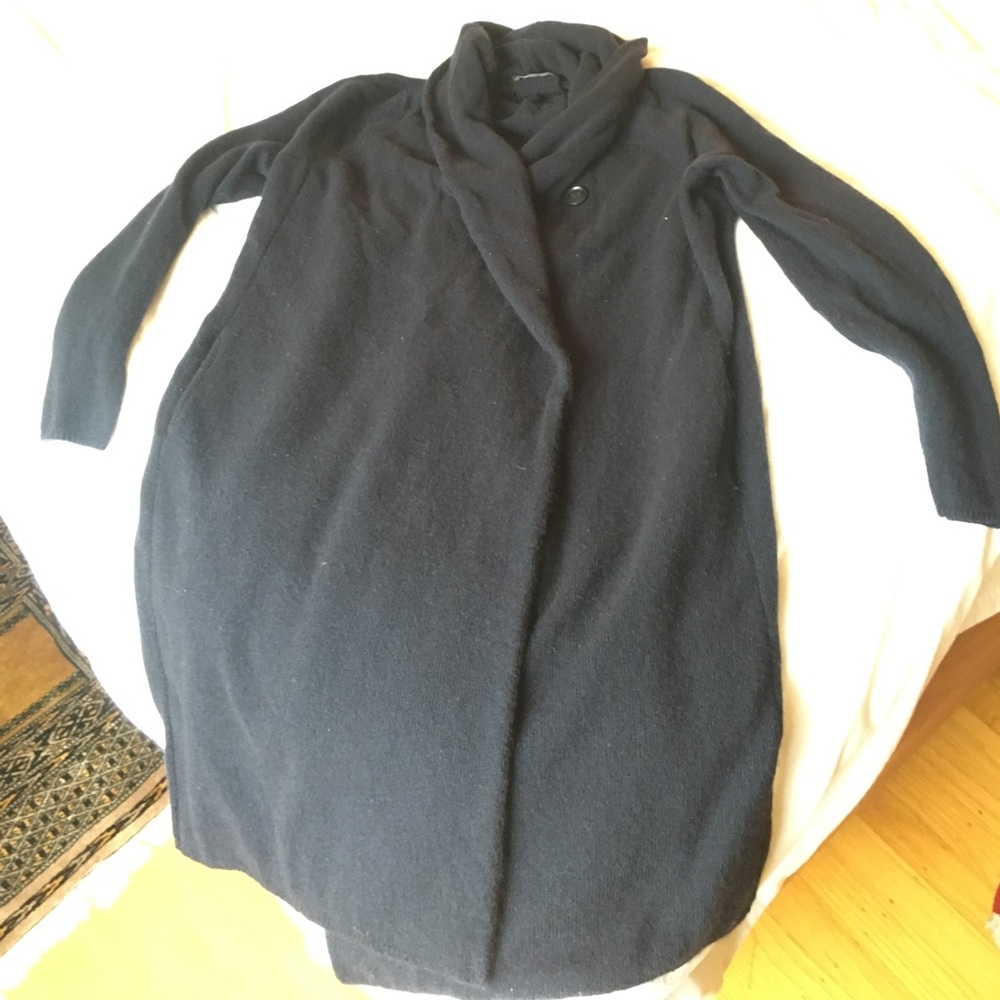 Vince Shawl Collar Long Cardigan Car Coat Navy S