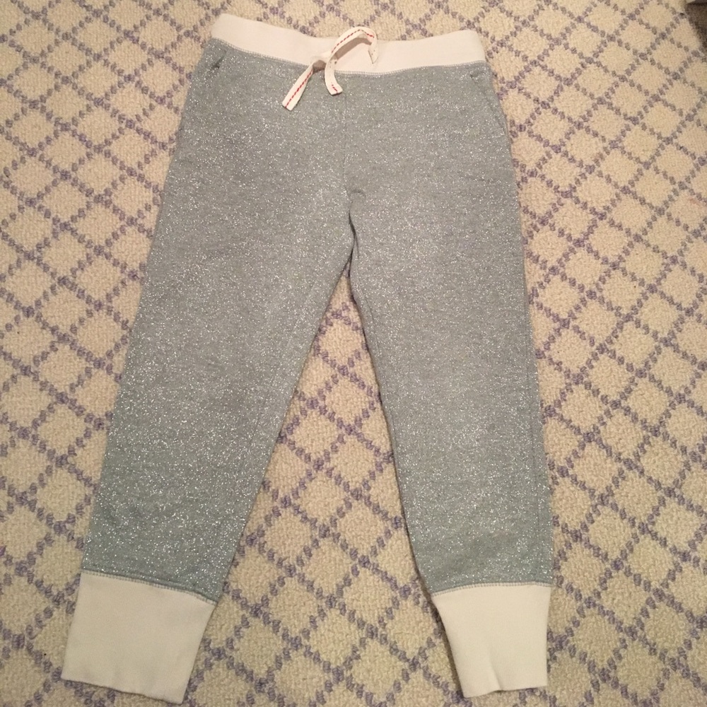 Crew cuts silver sparkle joggers pants