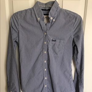Navy Plaid Button-down shirt