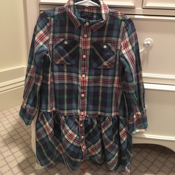Polo Ralph Lauren ruffle dress -plaid - Picture 1 of 1