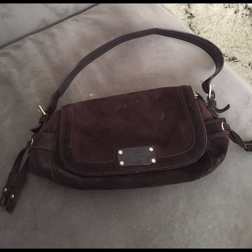 Brown suede Kate Spade purse in good condition.